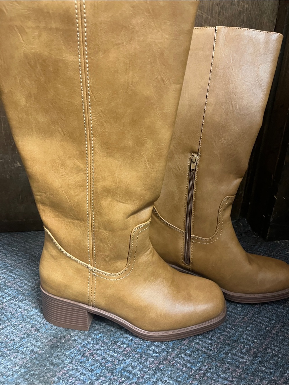 Haute Hippie Tall Leather Boots in Camel Tan NWT